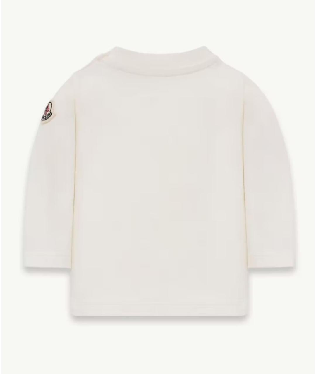 MONCLER KIDS Белый хлопковый футболка / топ, фото 3