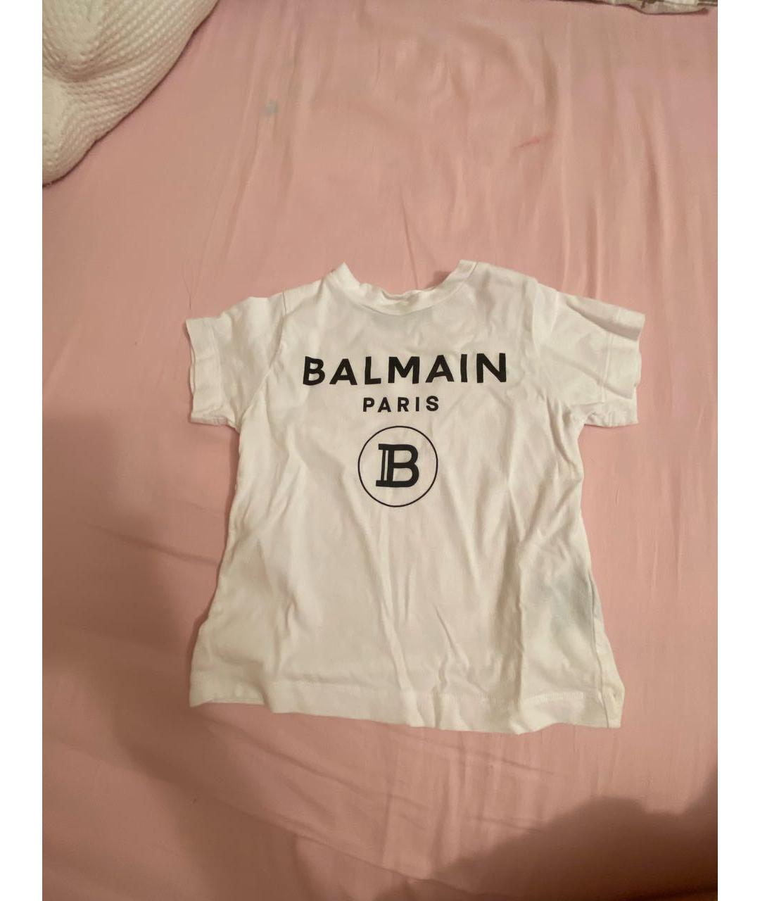 BALMAIN Белый хлопковый футболка / топ, фото 3