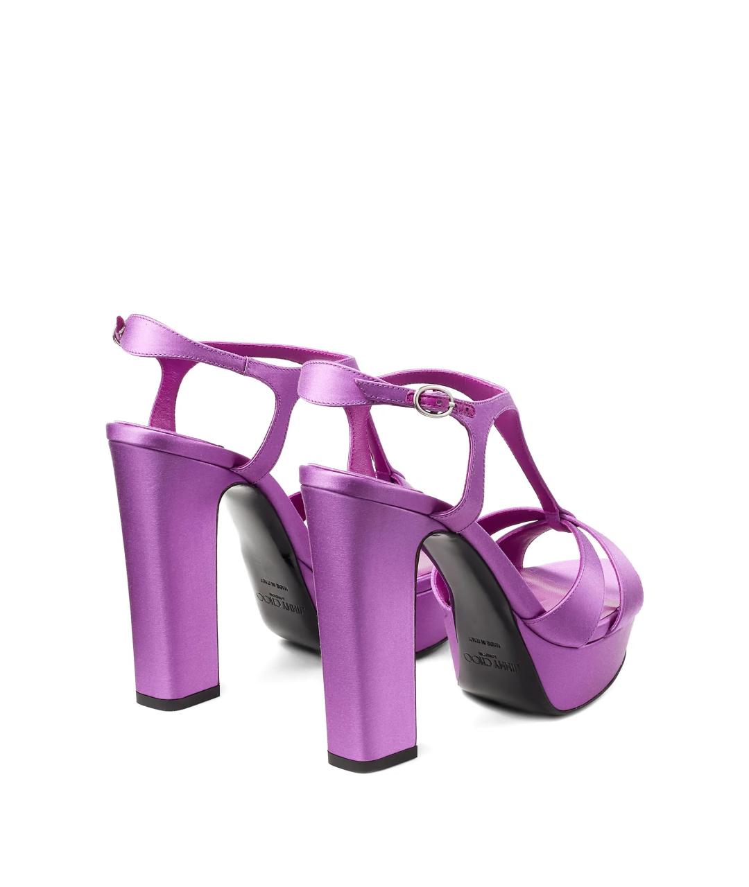 JIMMY CHOO Фиолетовые текстильные босоножки, фото 3
