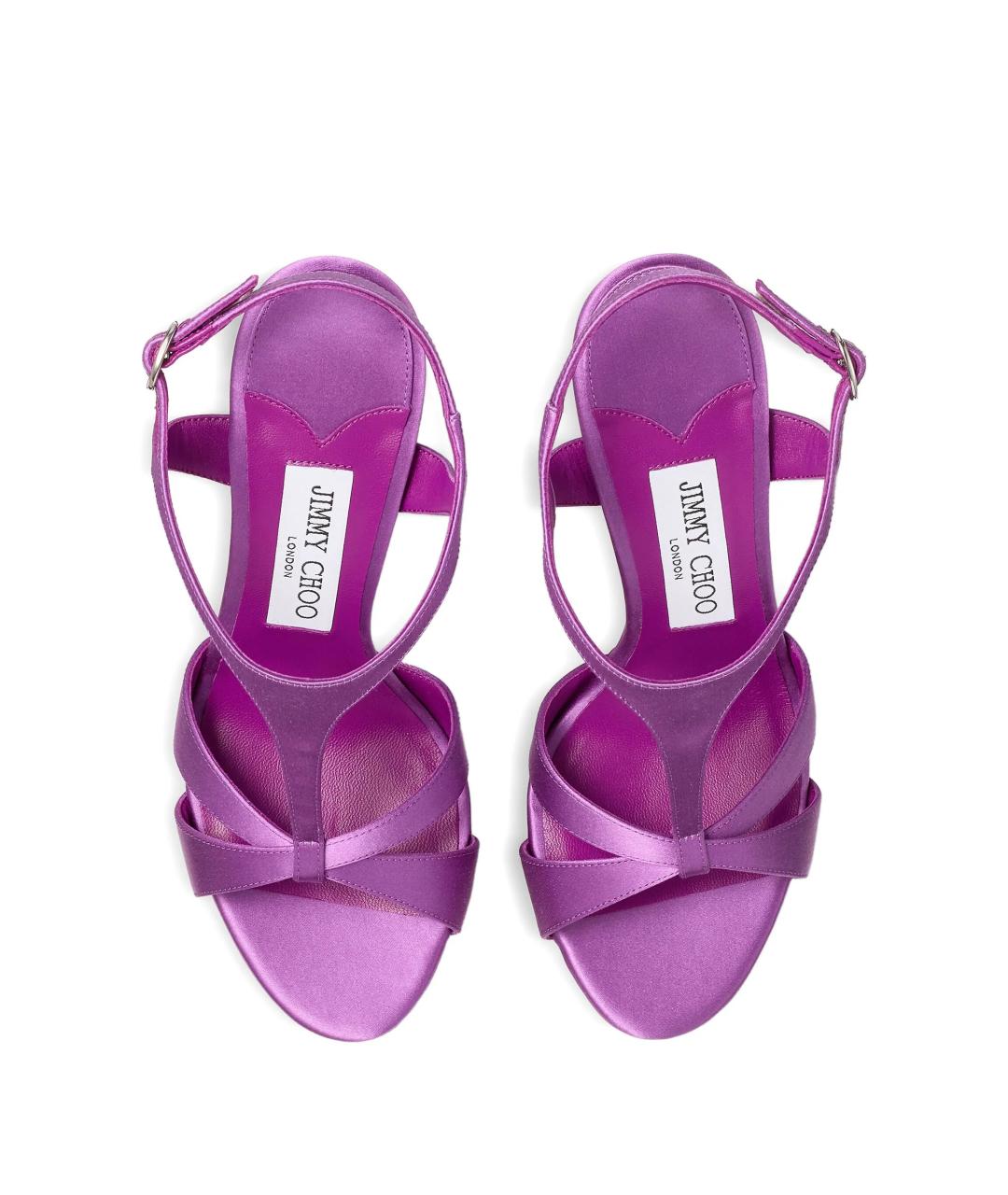 JIMMY CHOO Фиолетовые текстильные босоножки, фото 5