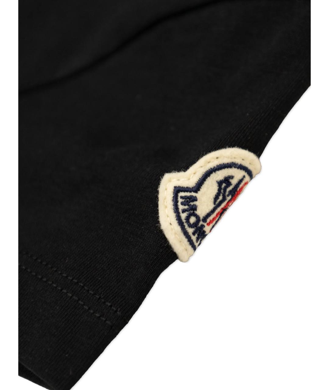 MONCLER KIDS Черная хлопковая детская футболка, фото 3