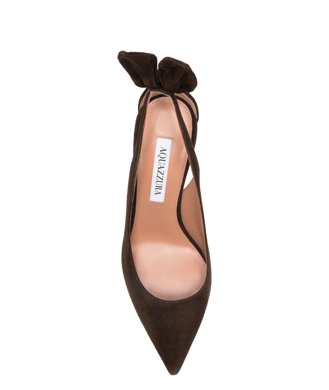 AQUAZZURA Коричневые кожаные туфли, фото 4