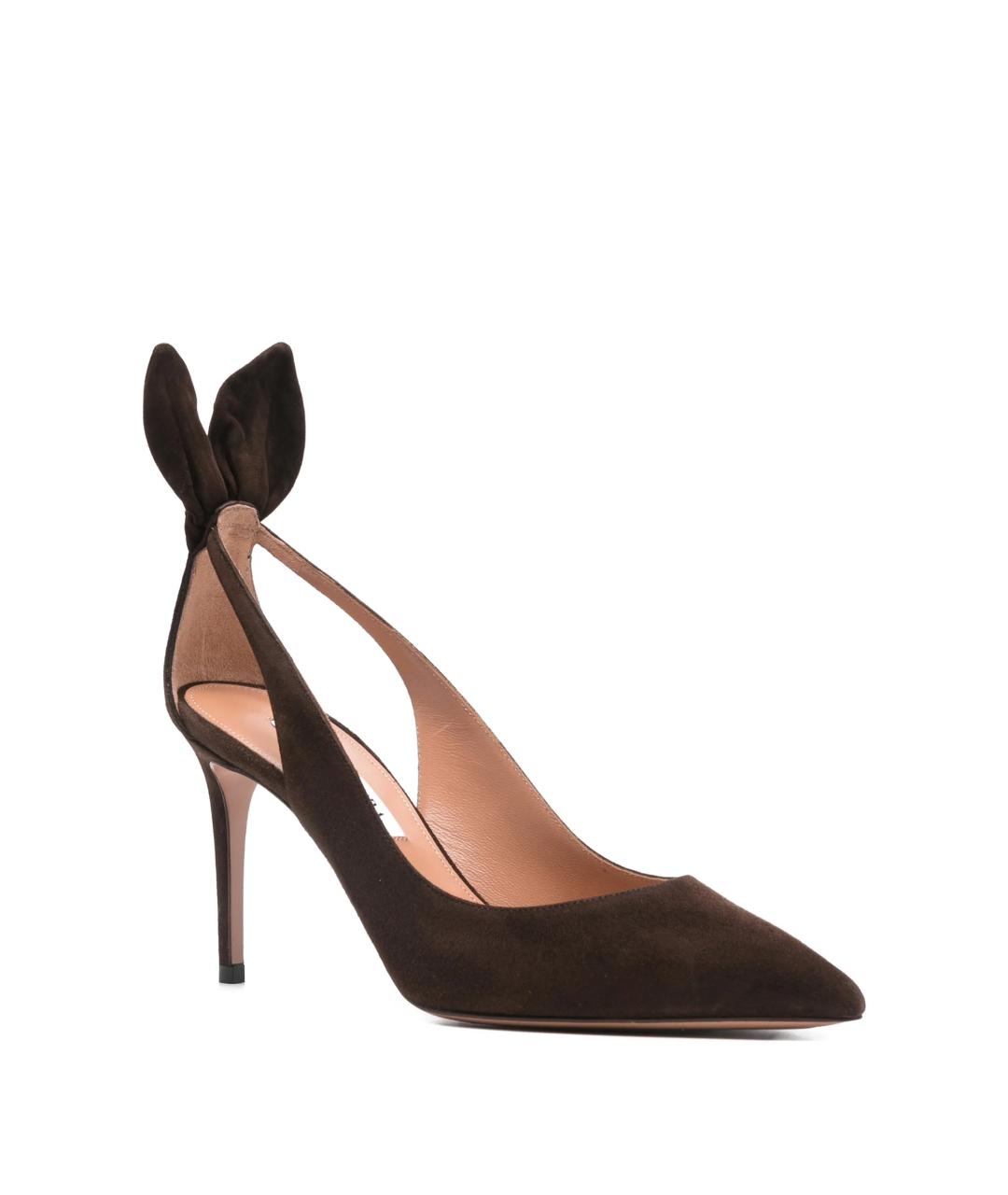 AQUAZZURA Коричневые кожаные туфли, фото 2