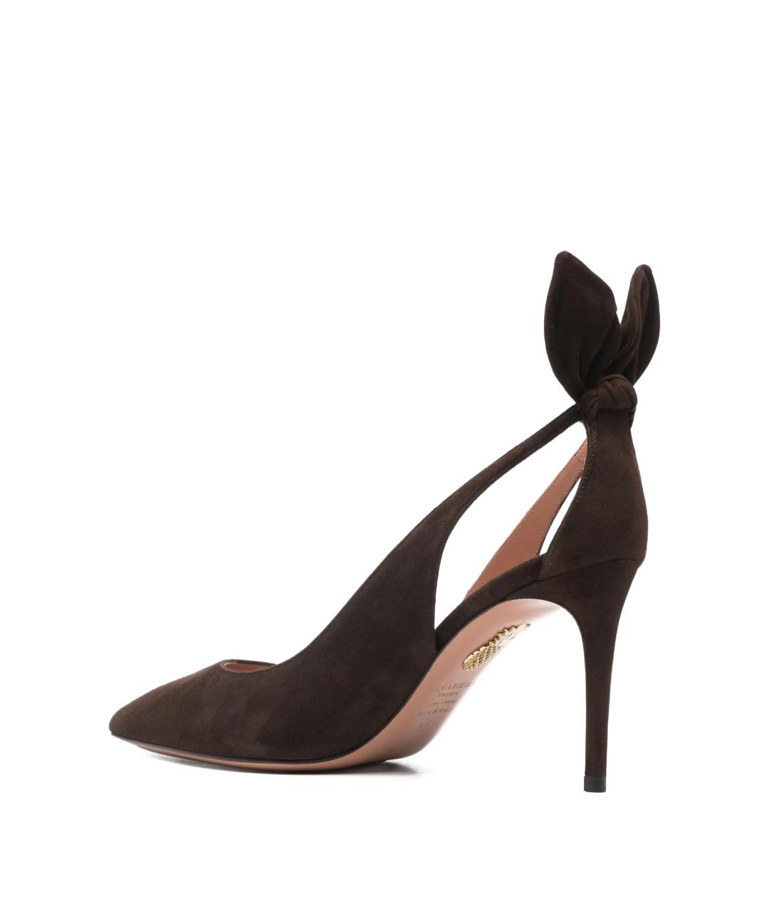 AQUAZZURA Коричневые кожаные туфли, фото 3