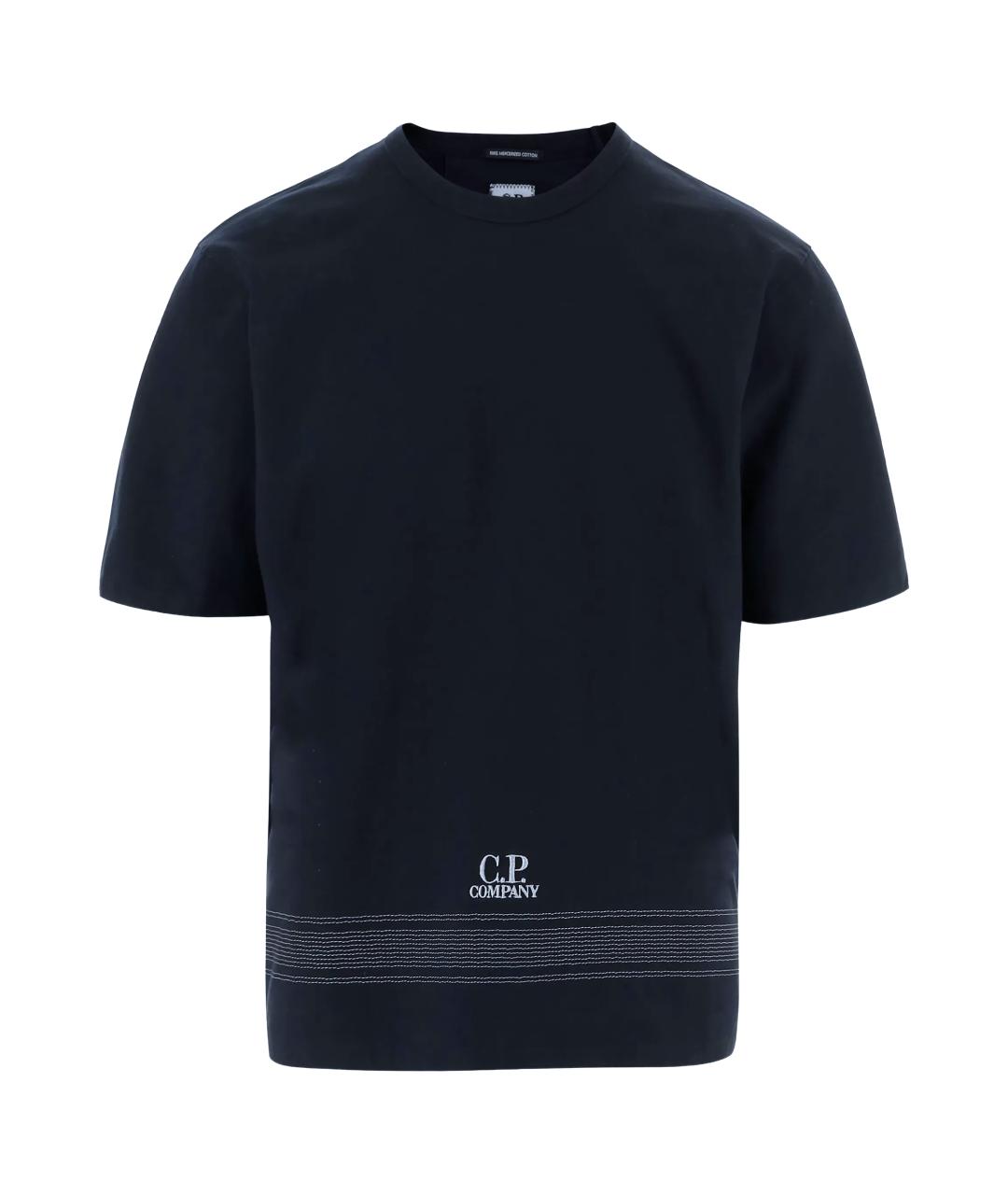CP COMPANY Темно-синяя хлопковая футболка, фото 1