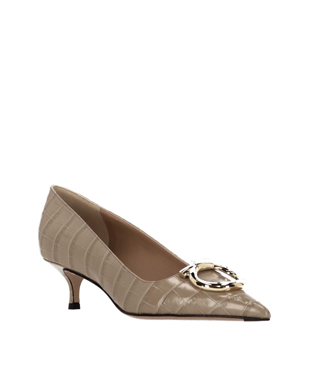FERRAGAMO Бежевые кожаные туфли, фото 2