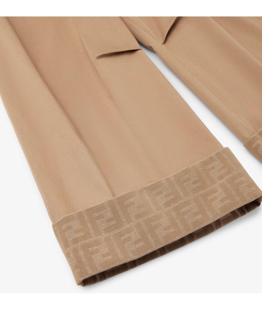 FENDI Бежевые хлопковые брюки и шорты, фото 2