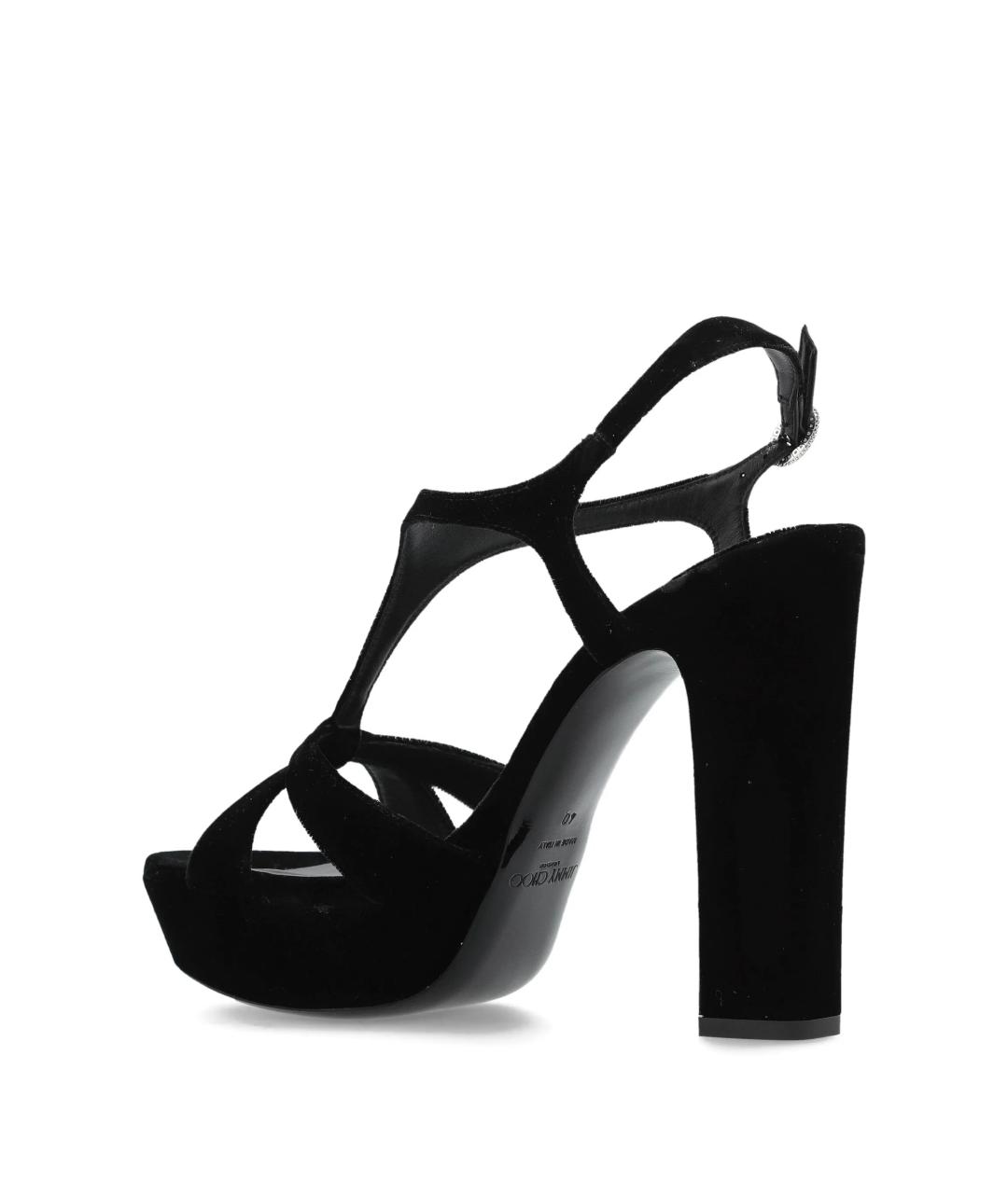 JIMMY CHOO Черные текстильные босоножки, фото 3