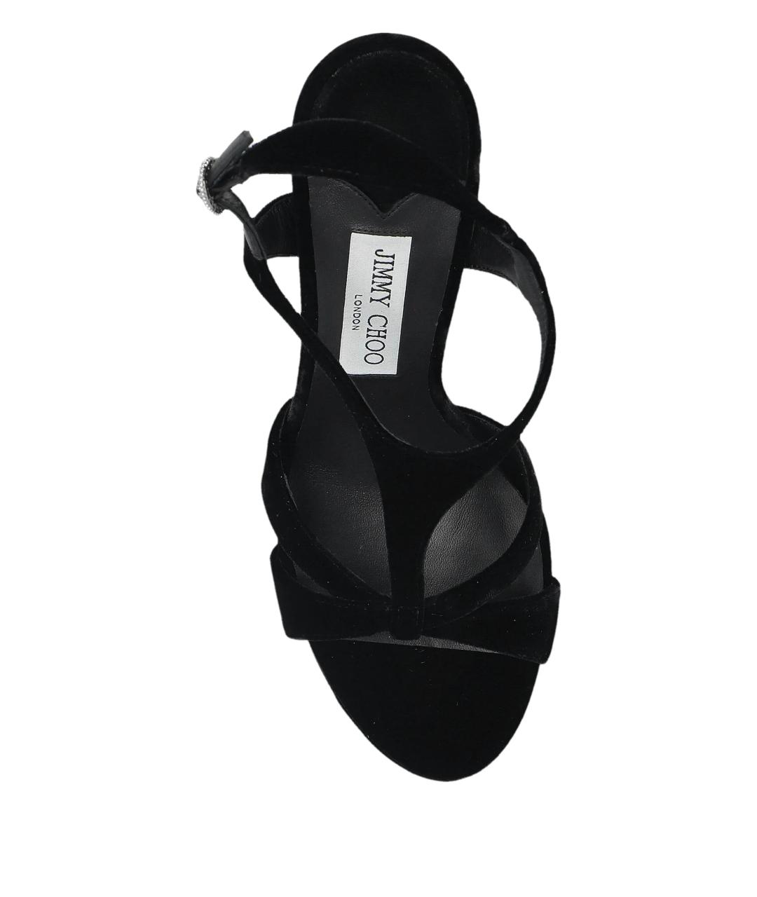 JIMMY CHOO Черные текстильные босоножки, фото 4