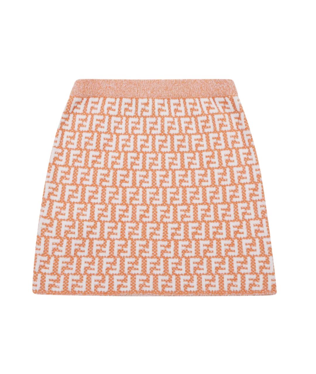 FENDI Оранжевая хлопковая юбка, фото 3