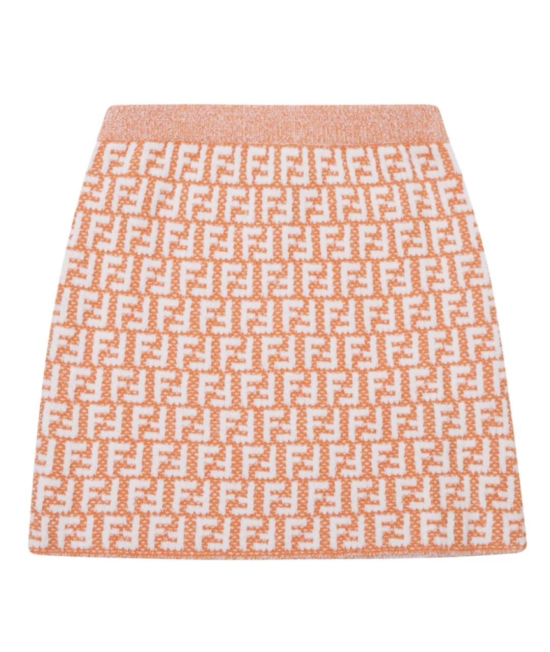 FENDI Оранжевая хлопковая юбка, фото 4