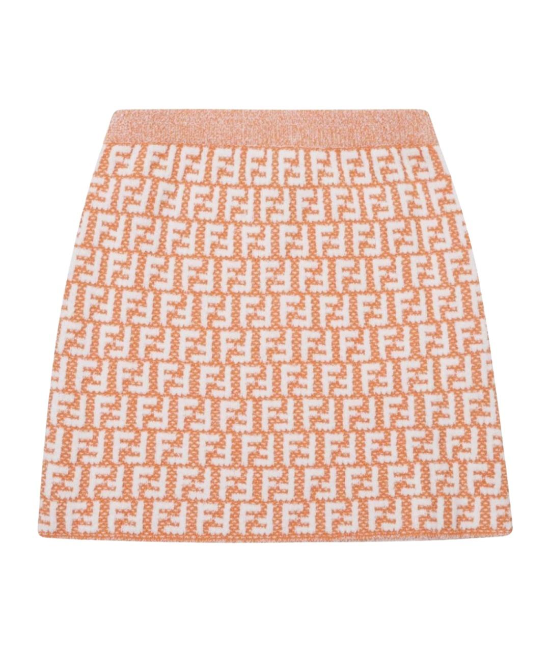FENDI Оранжевая хлопковая юбка, фото 1
