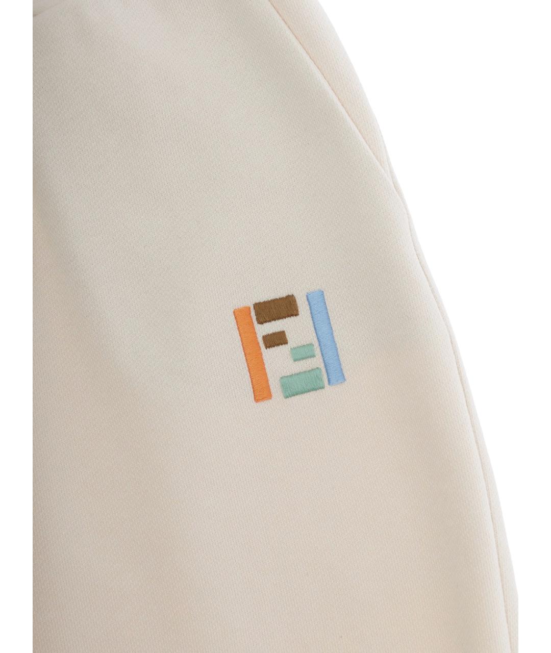 FENDI Бежевые хлопковые брюки и шорты, фото 2