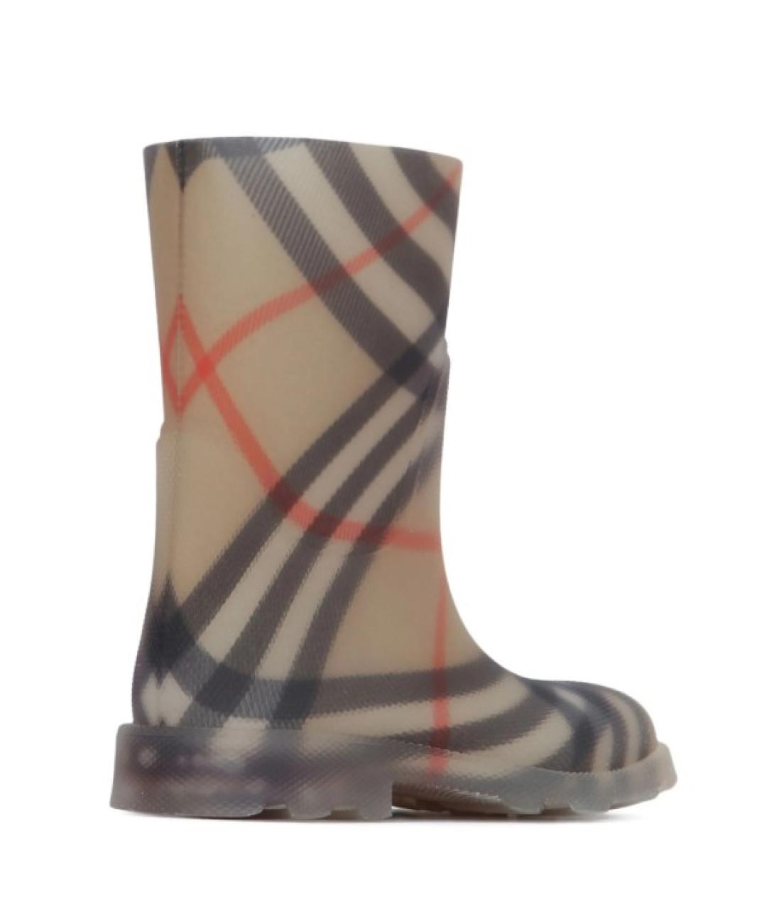 BURBERRY Бежевые резиновые сапоги, фото 3