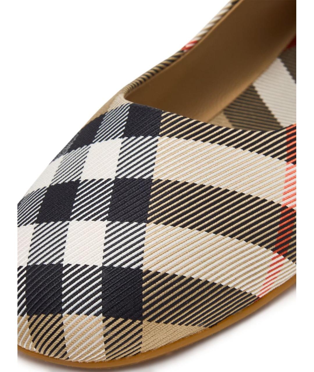 BURBERRY Бежевые текстильные балетки, фото 4
