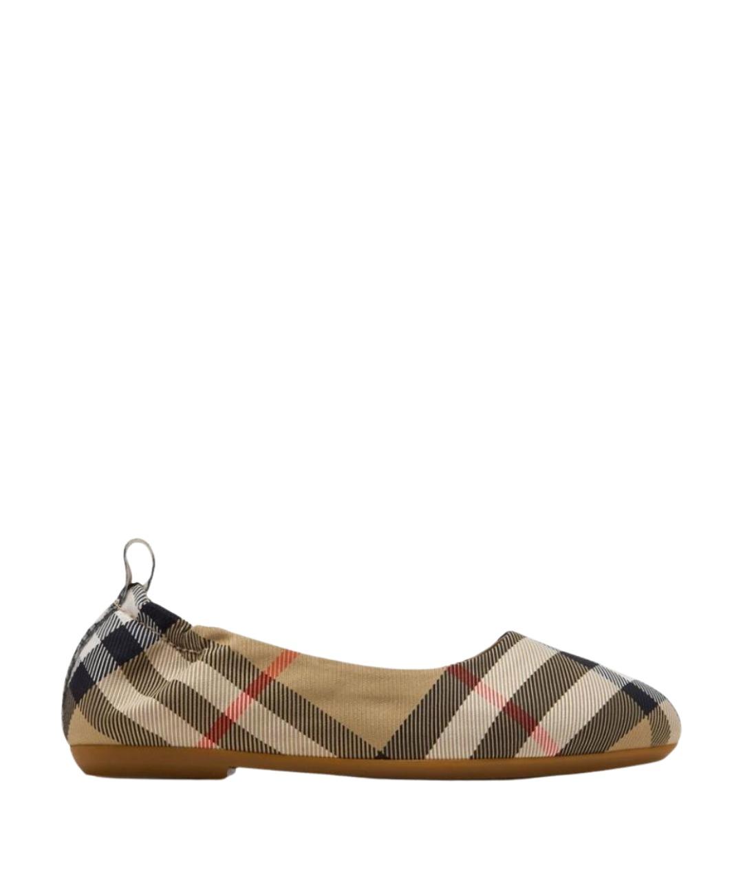 BURBERRY Бежевые текстильные балетки, фото 1