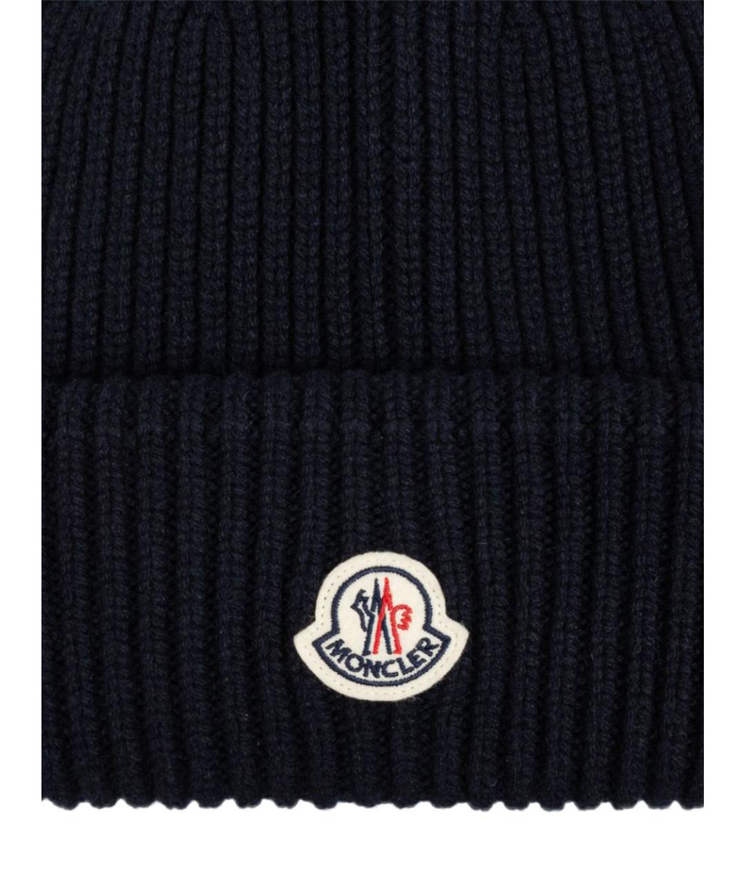 MONCLER Черная кашемировая шапка, фото 2