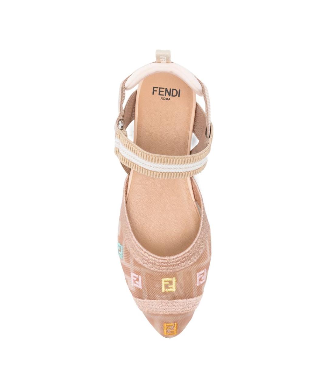 FENDI Розовые текстильные балетки, фото 3