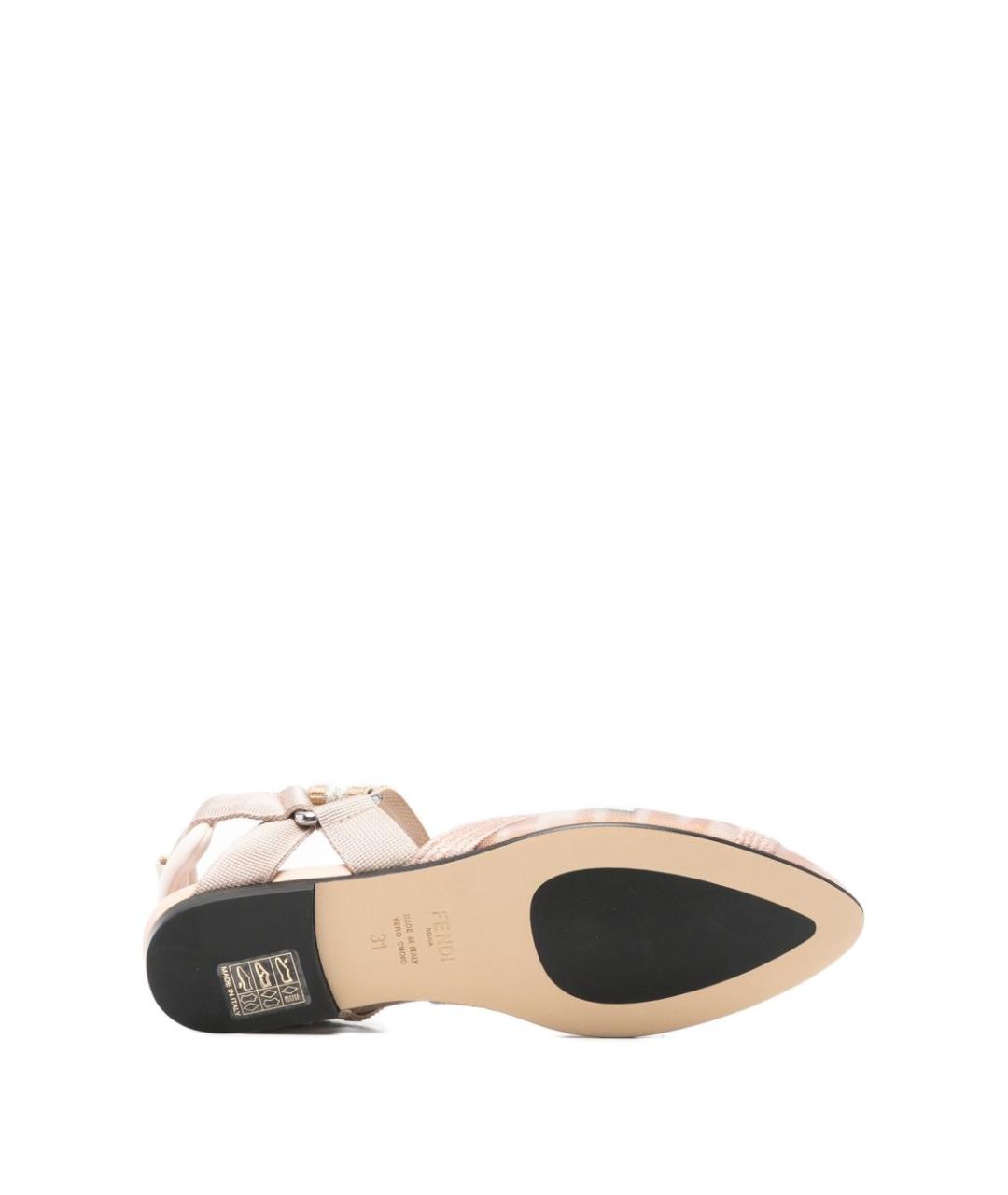 FENDI Розовые текстильные балетки, фото 4
