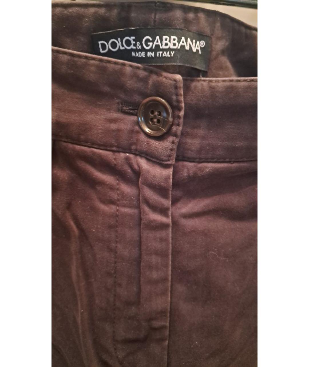 DOLCE&GABBANA Коричневые хлопковые кюлоты, фото 3