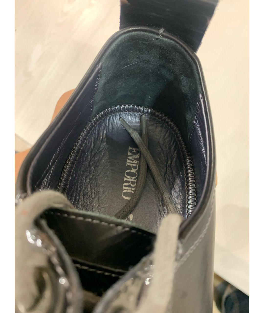 EMPORIO ARMANI Темно-синие кожаные туфли, фото 5