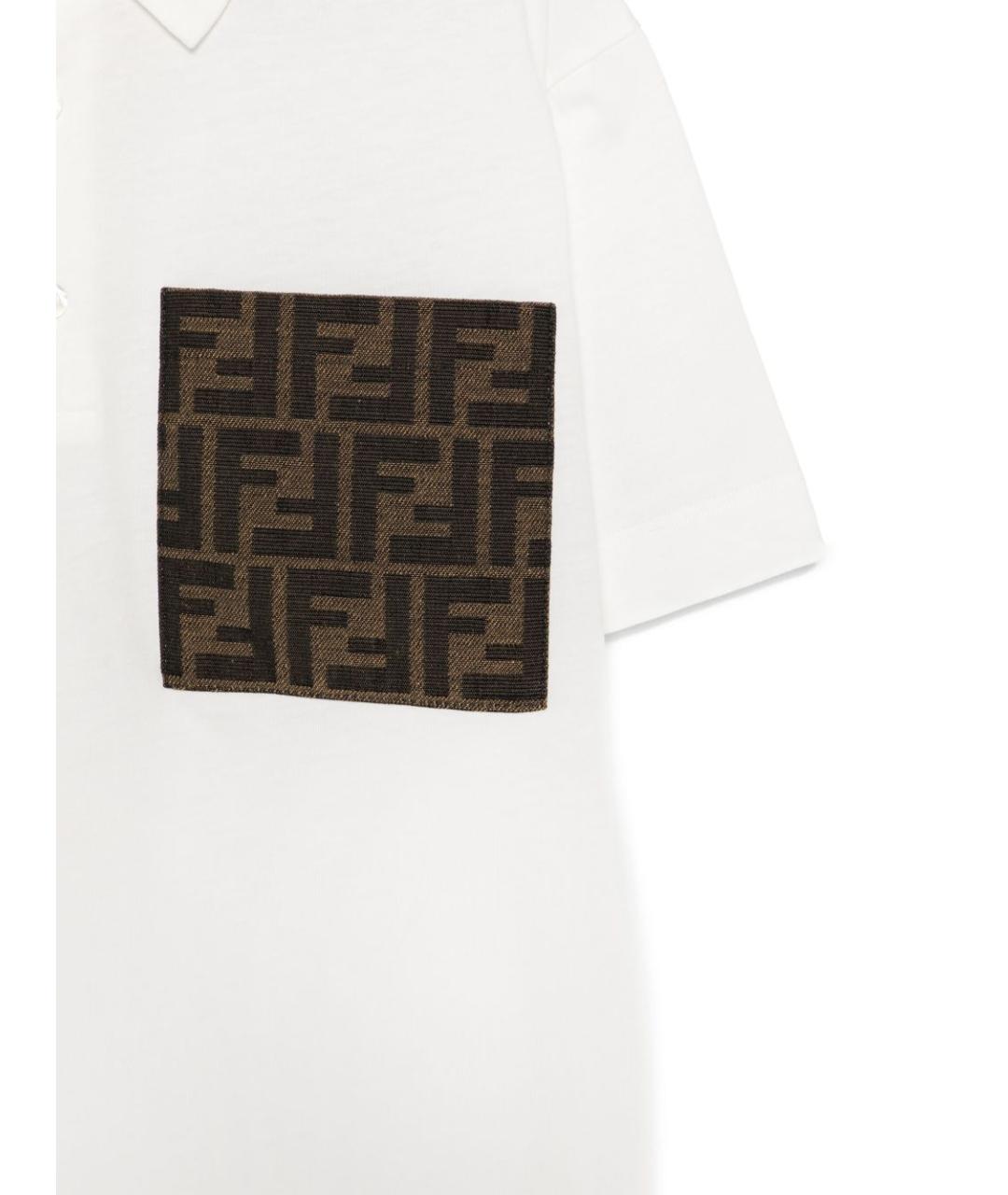 FENDI Белая хлопковая детская футболка, фото 3