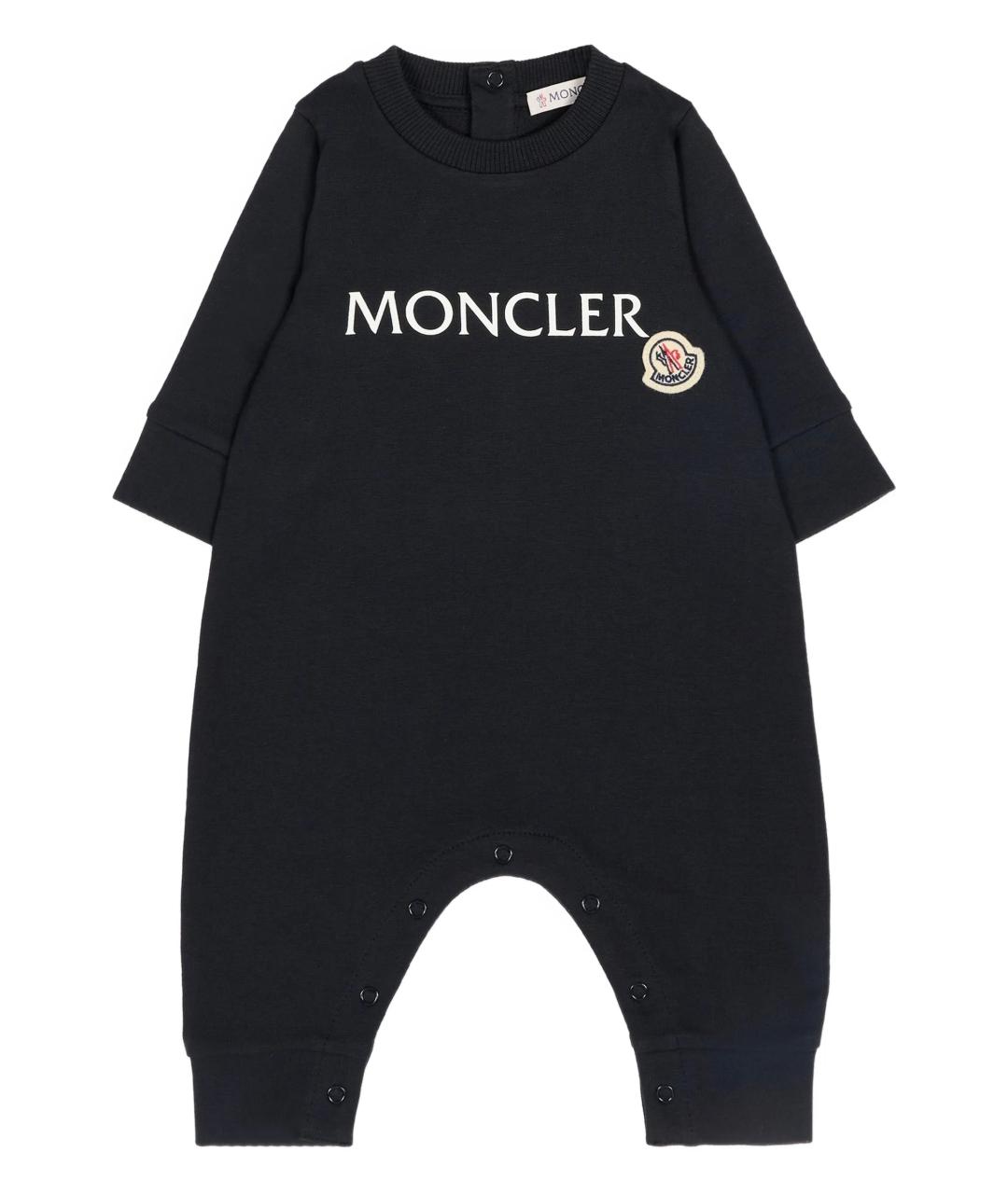 MONCLER KIDS Темно-синий хлопковый боди / песочник, фото 1