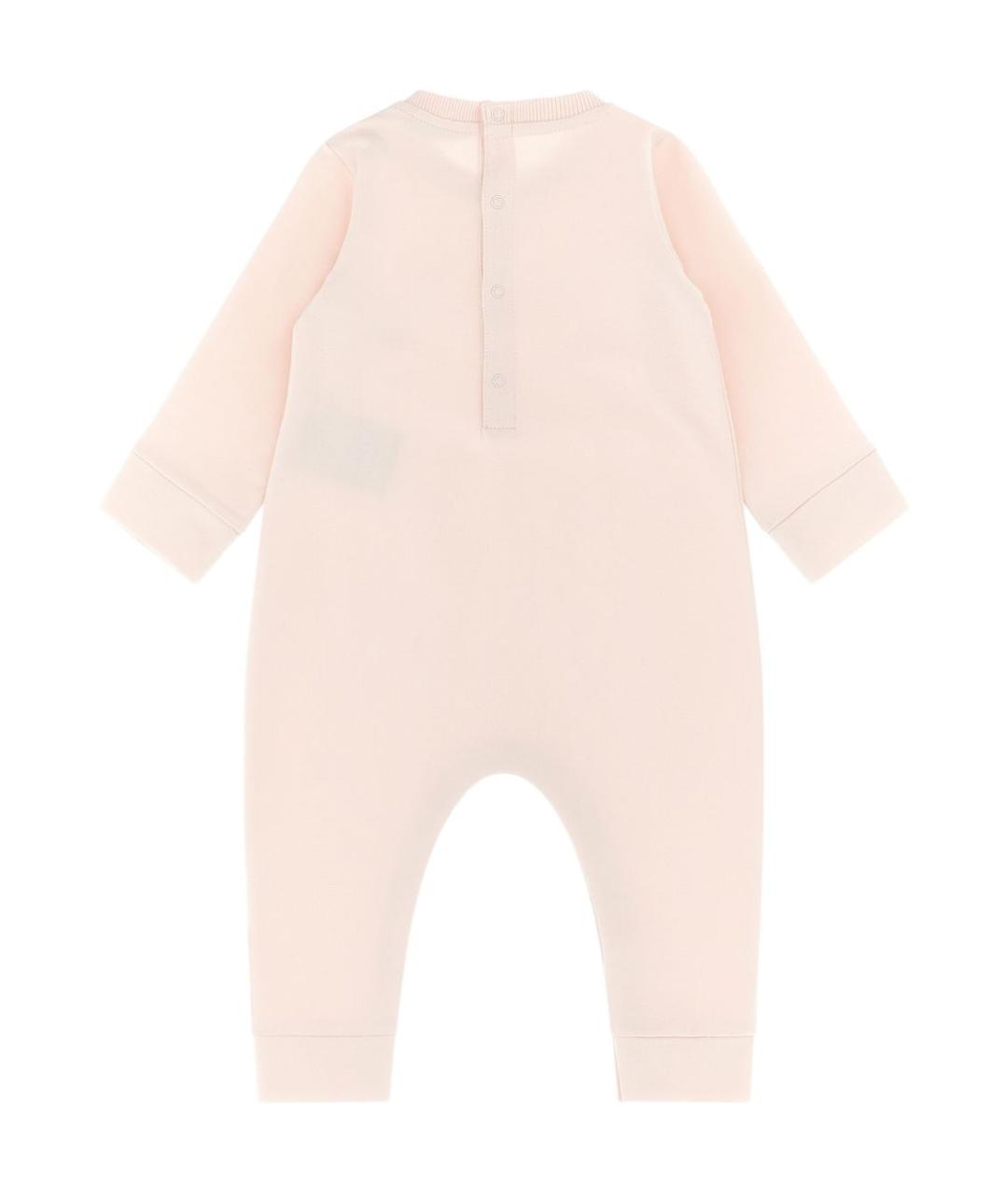 MONCLER KIDS Розовый хлопковый боди/ползунок, фото 3