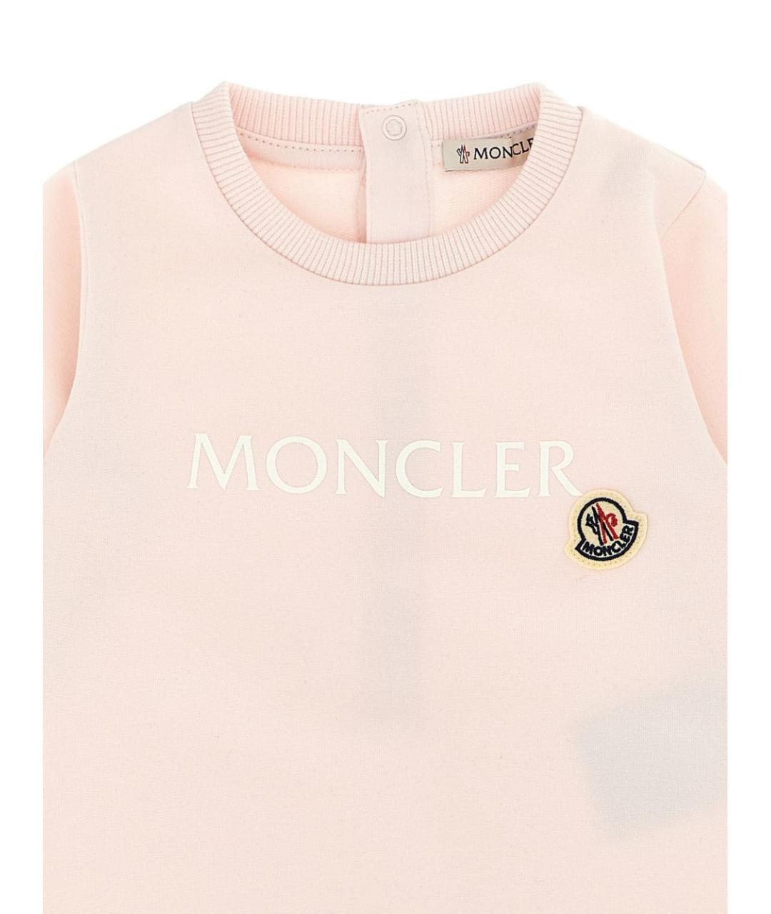 MONCLER KIDS Розовый хлопковый боди/ползунок, фото 2