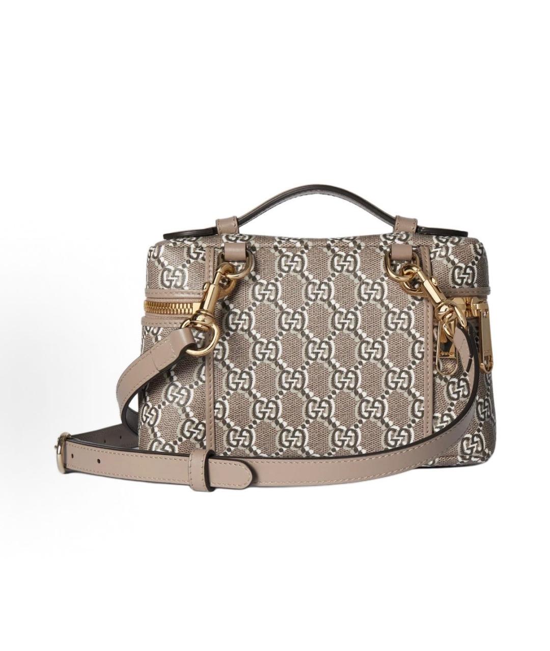 GUCCI Бежевая сумка через плечо из канвы, фото 2