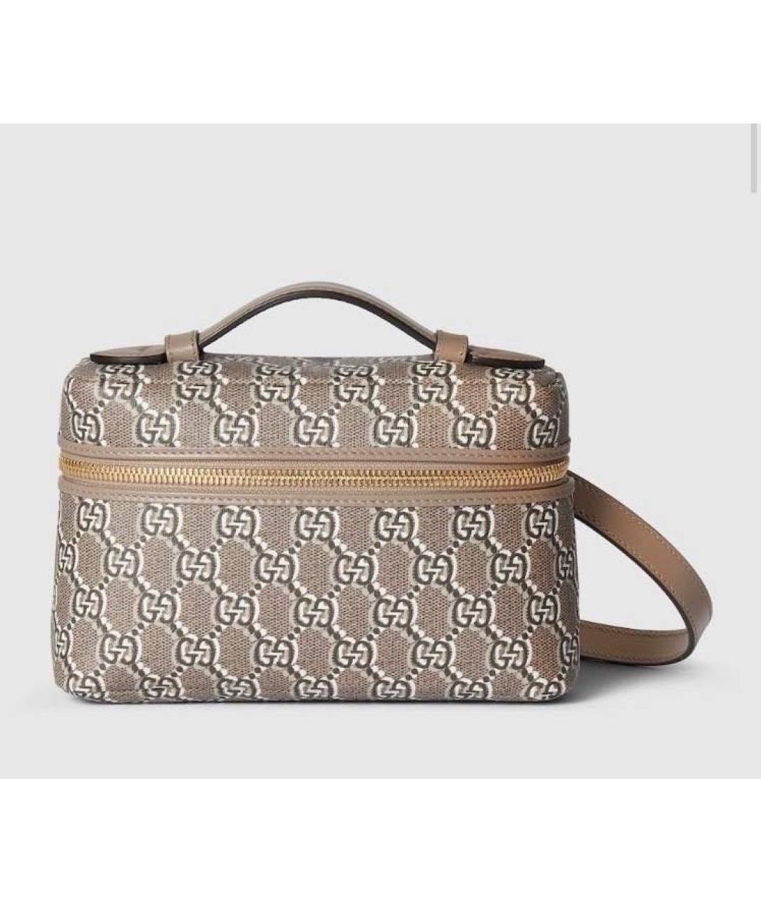 GUCCI Бежевая сумка через плечо из канвы, фото 7
