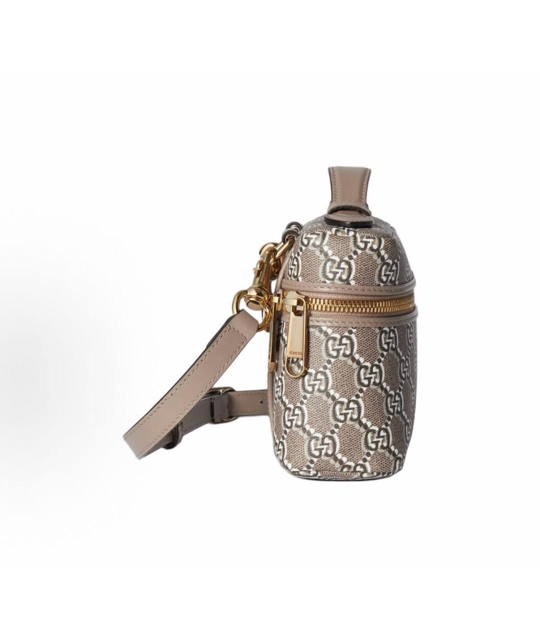 GUCCI Бежевая сумка через плечо из канвы, фото 3