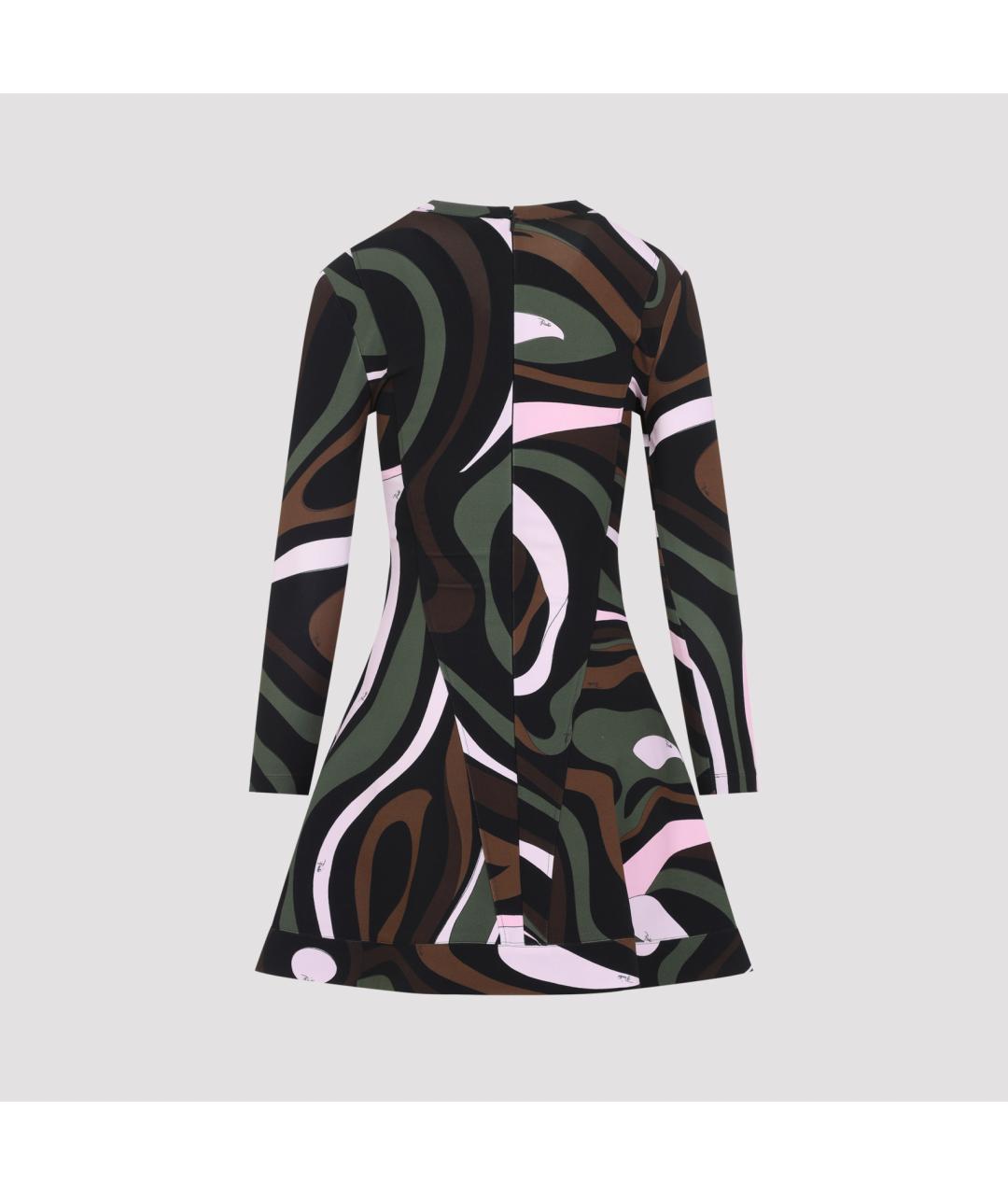 PUCCI Хаки вискозное повседневное платье, фото 4