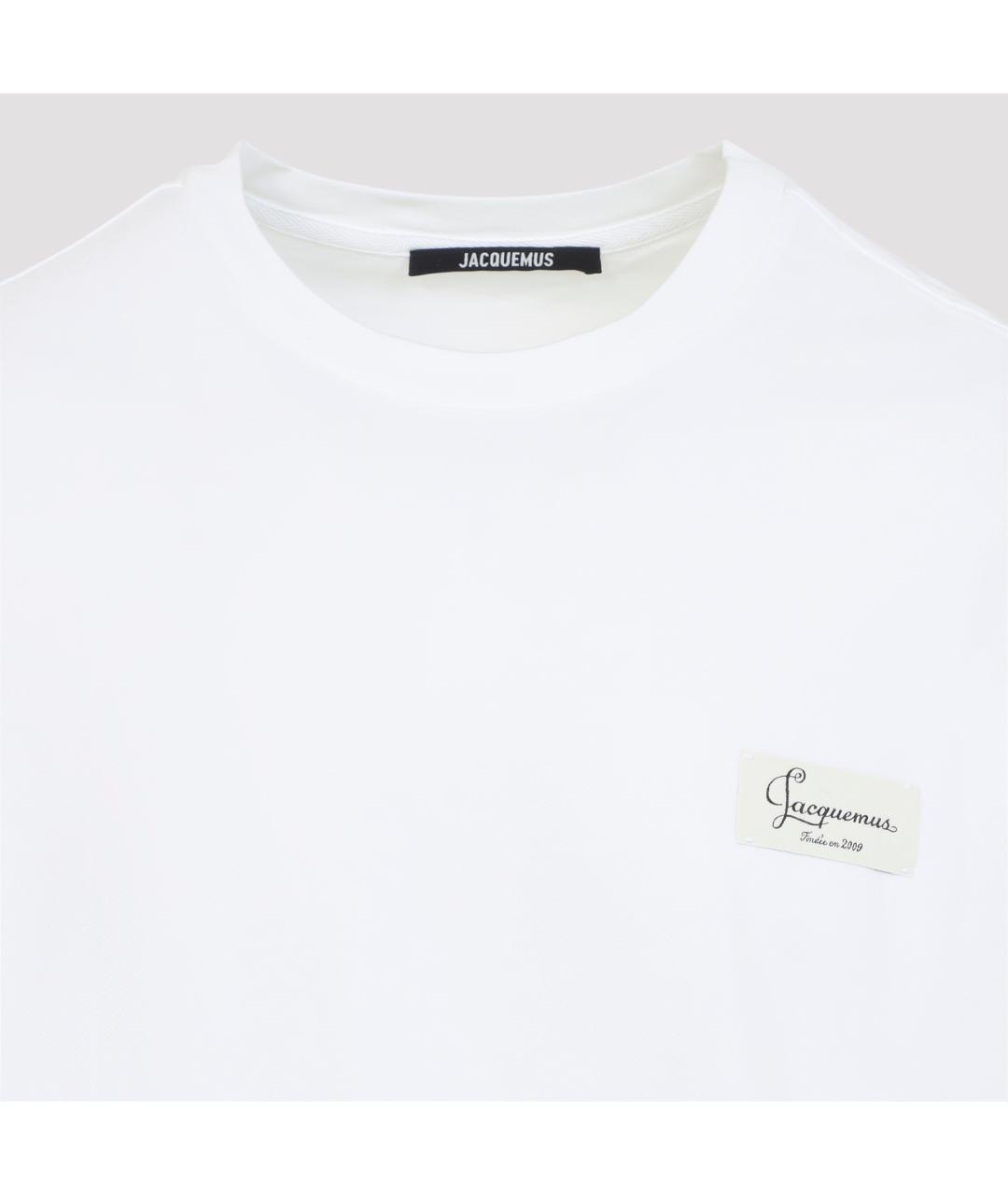 JACQUEMUS Белая хлопковая футболка, фото 3