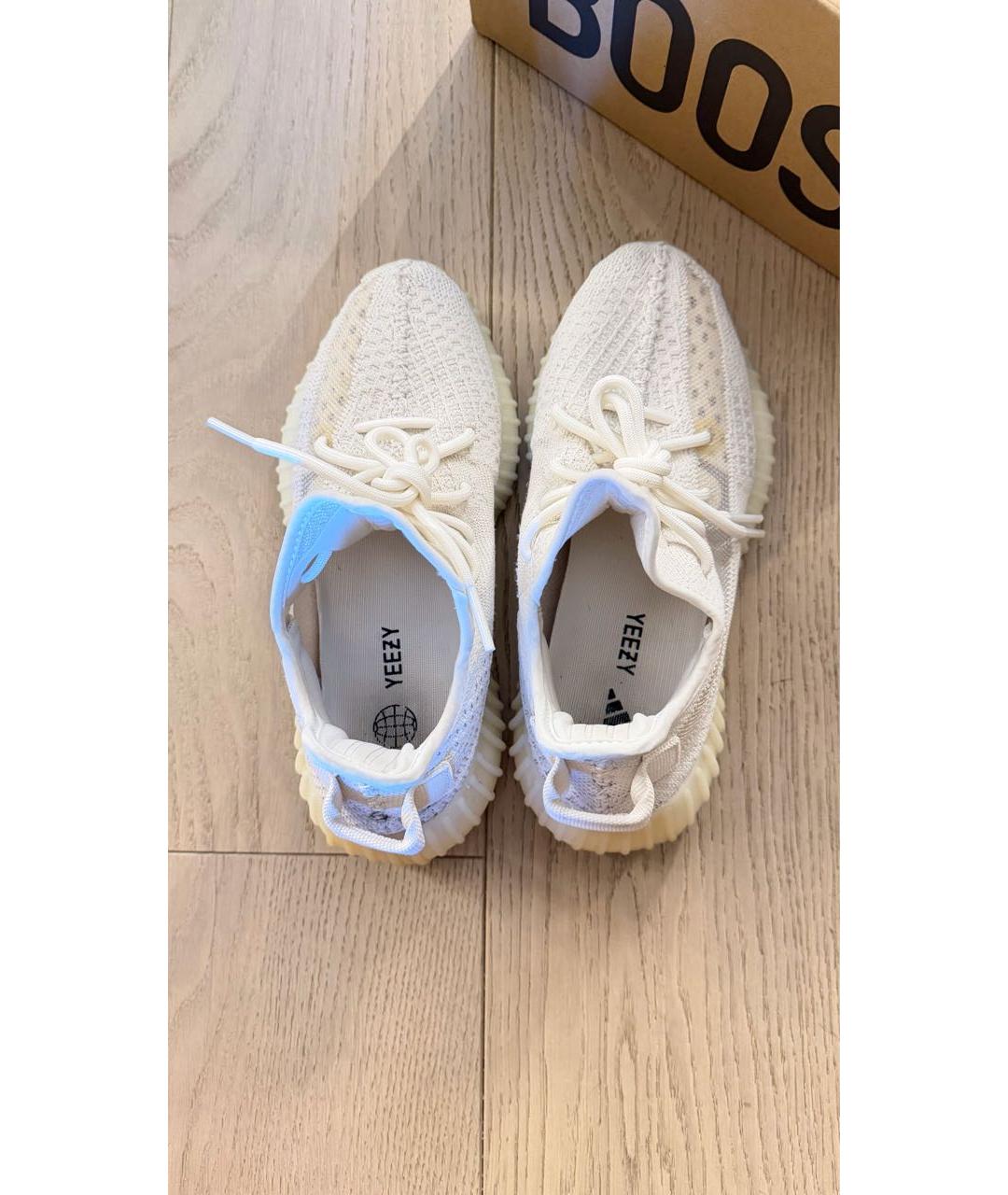 ADIDAS YEEZY Белые текстильные кроссовки, фото 3