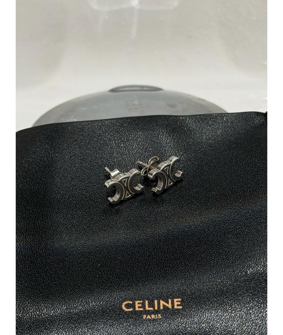 CELINE Серебряные латунные серьги, фото 2