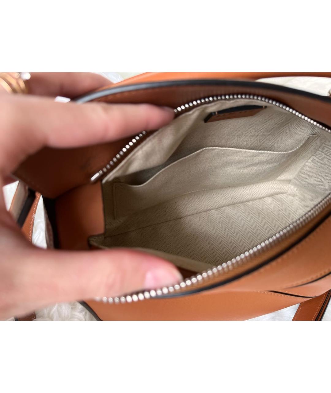 LOEWE Коричневая кожаная сумка через плечо, фото 4