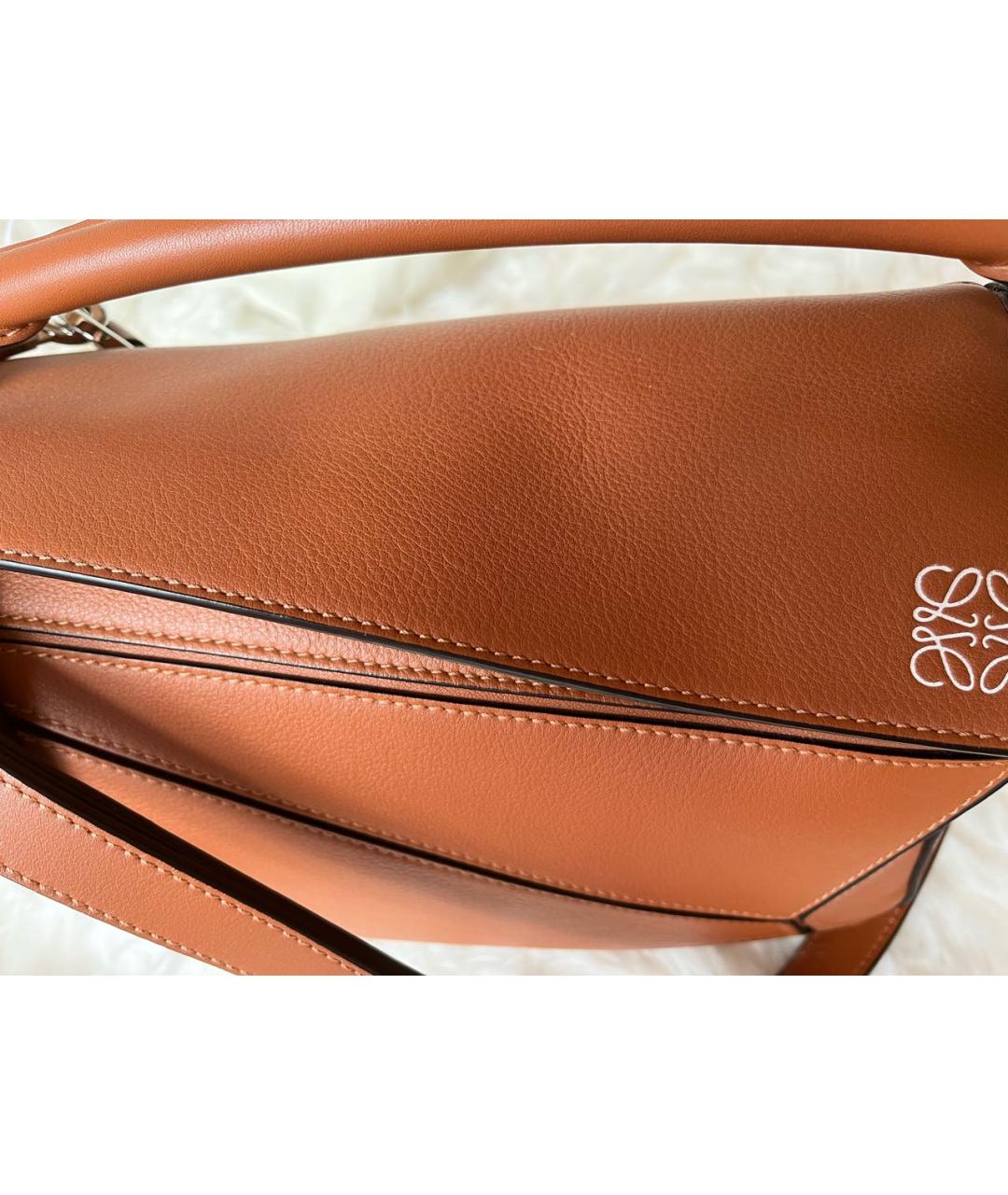 LOEWE Коричневая кожаная сумка через плечо, фото 6