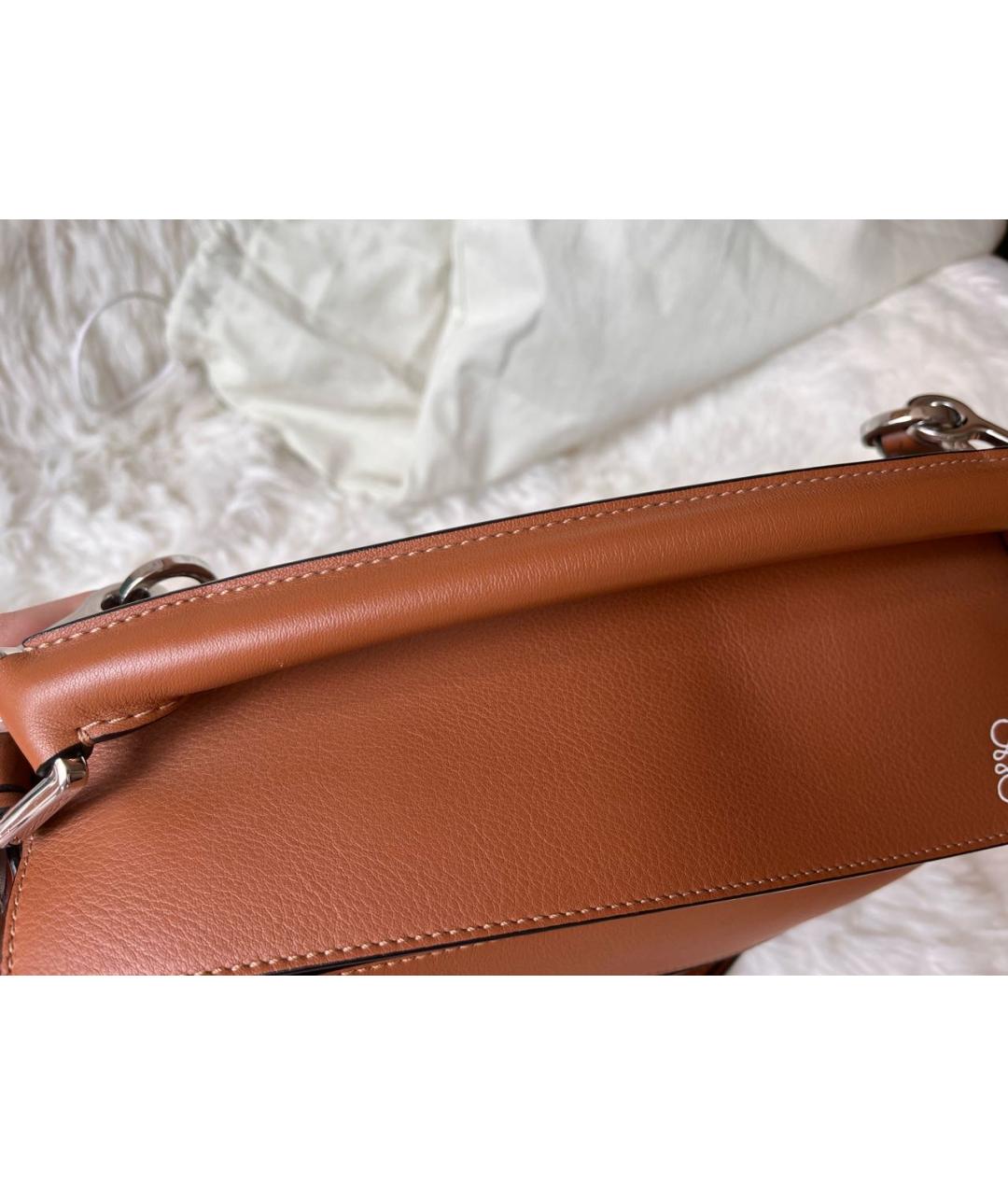 LOEWE Коричневая кожаная сумка через плечо, фото 5