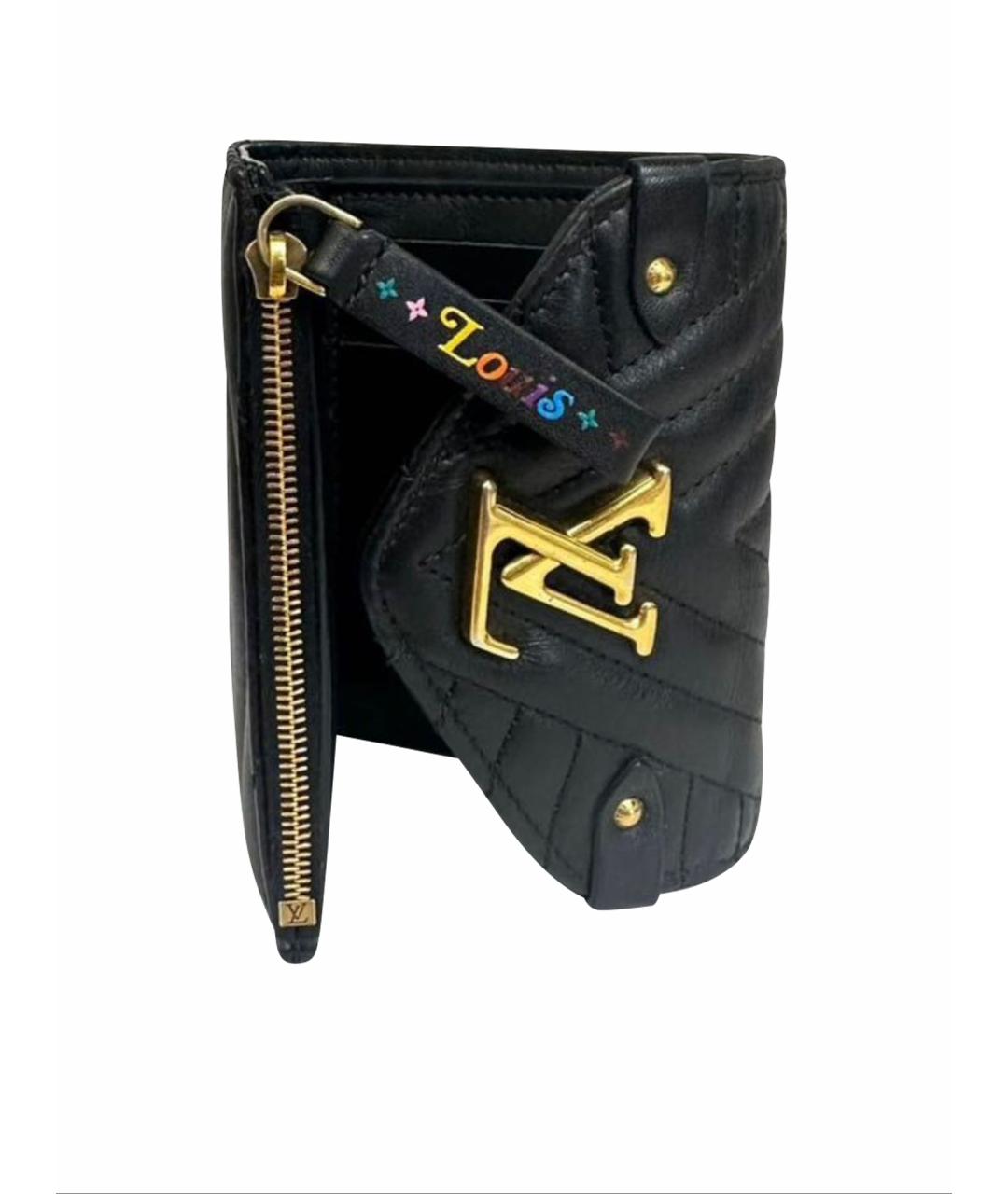 LOUIS VUITTON Черный кожаный кошелек, фото 1