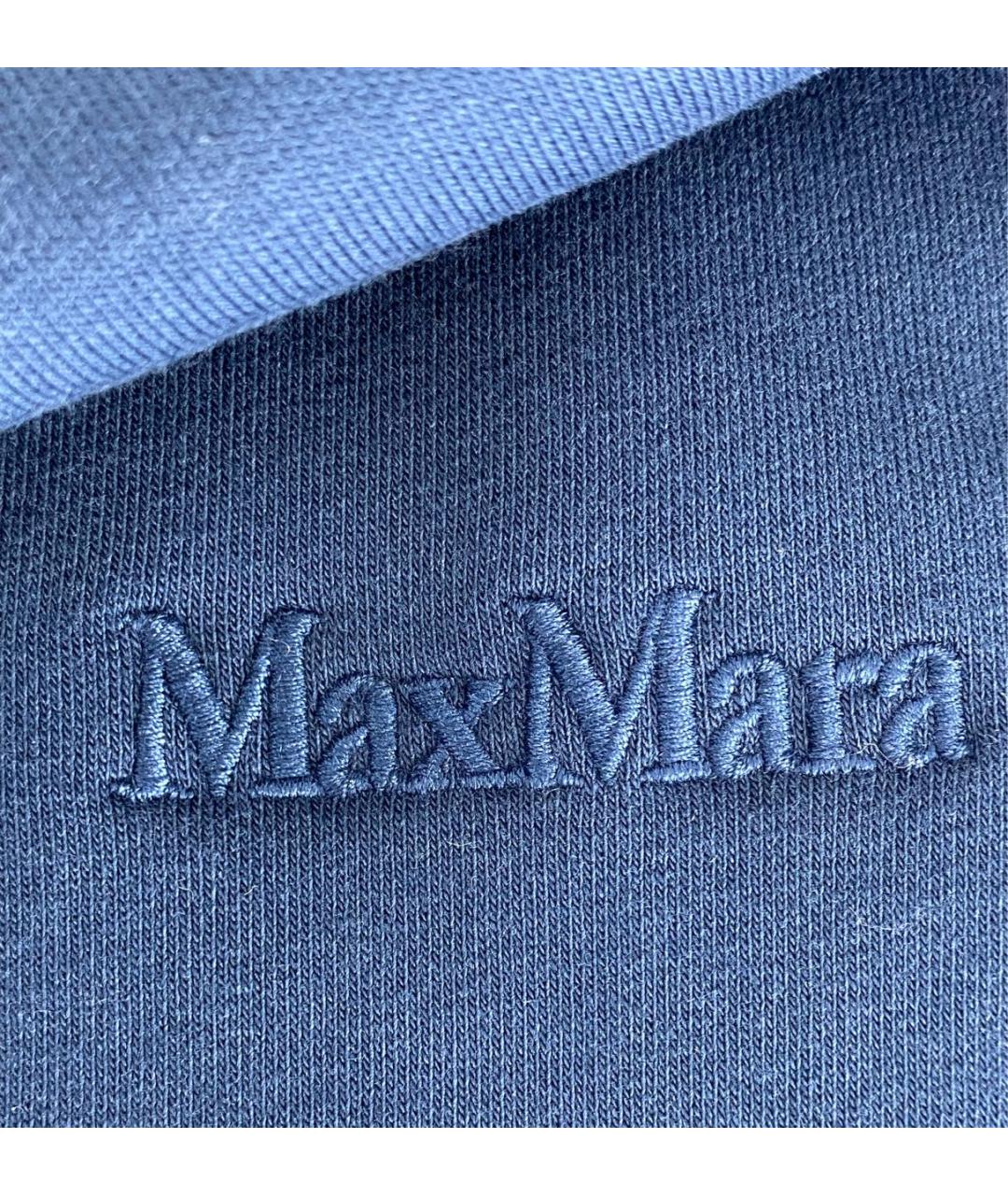 'S MAX MARA Темно-синие хлопко-эластановые спортивные брюки и шорты, фото 4