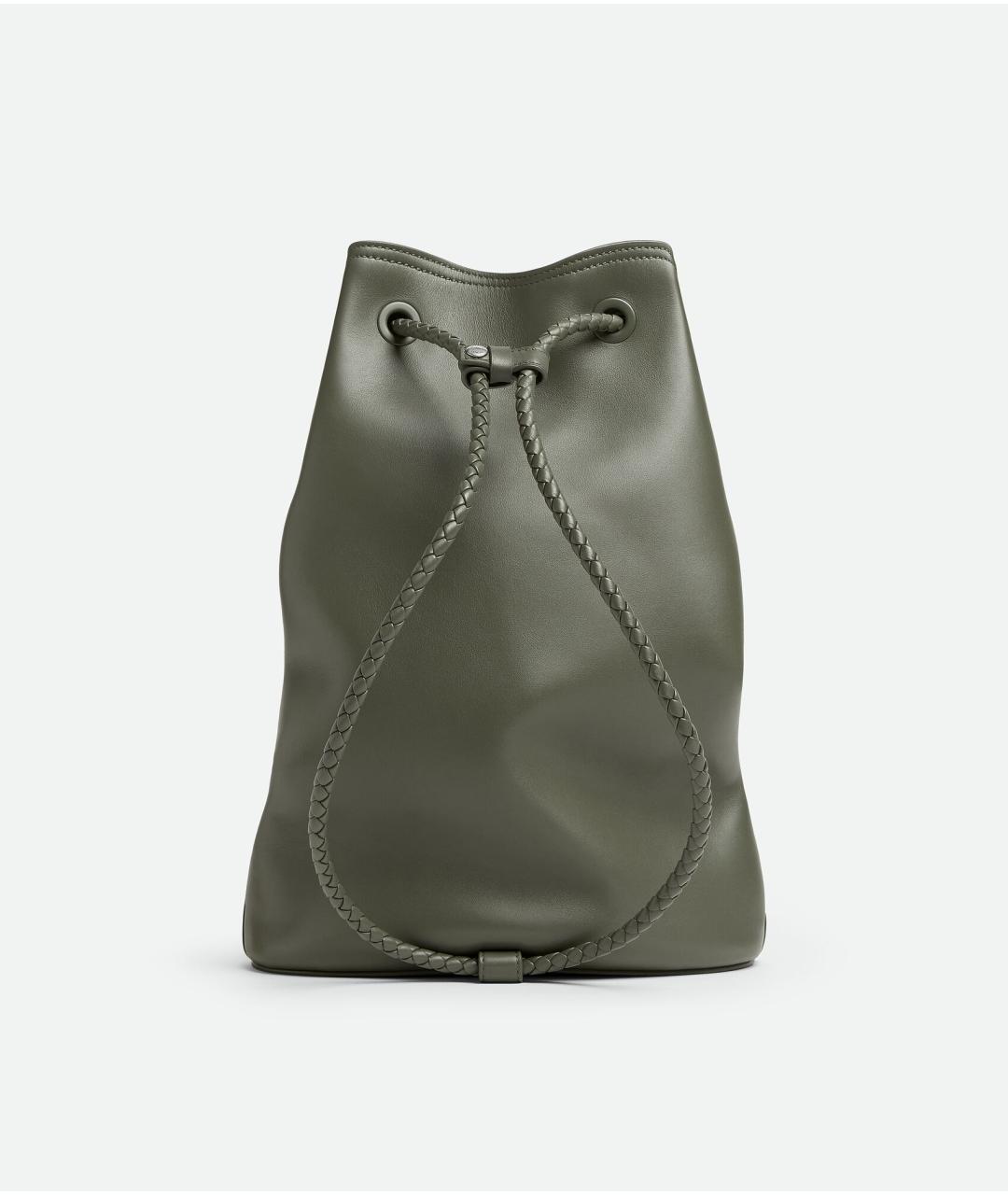 BOTTEGA VENETA Зеленый кожаный рюкзак, фото 5