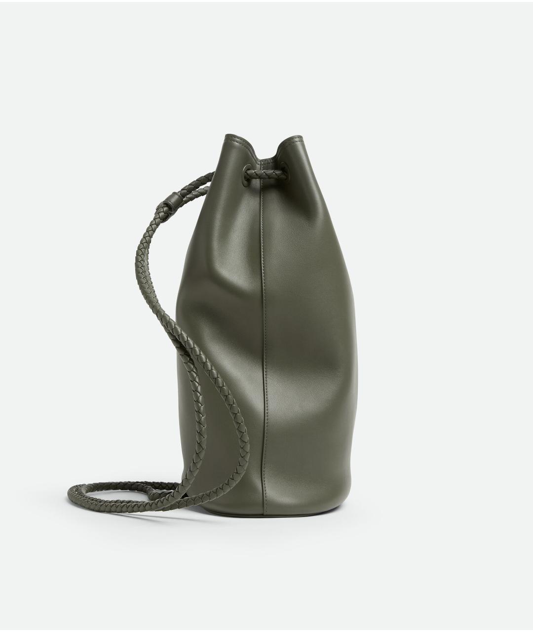 BOTTEGA VENETA Зеленый кожаный рюкзак, фото 4