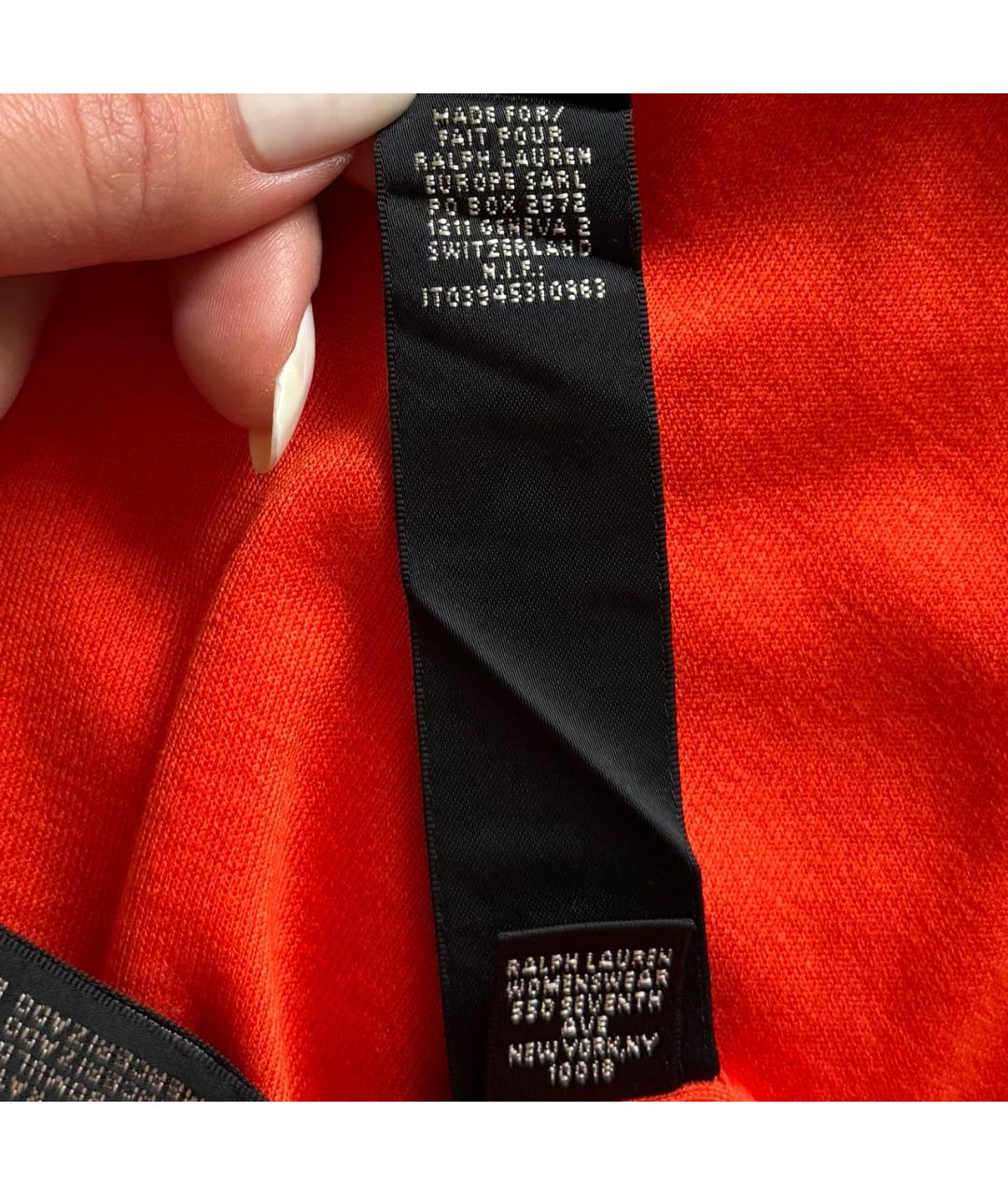 RALPH LAUREN Оранжевая хлопковая футболка, фото 3