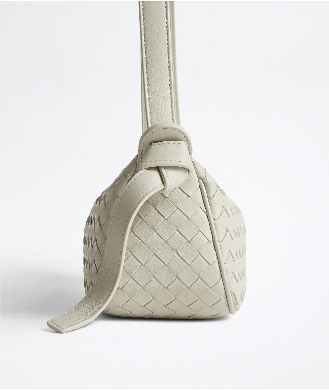 BOTTEGA VENETA Серая кожаная сумка с короткими ручками, фото 3