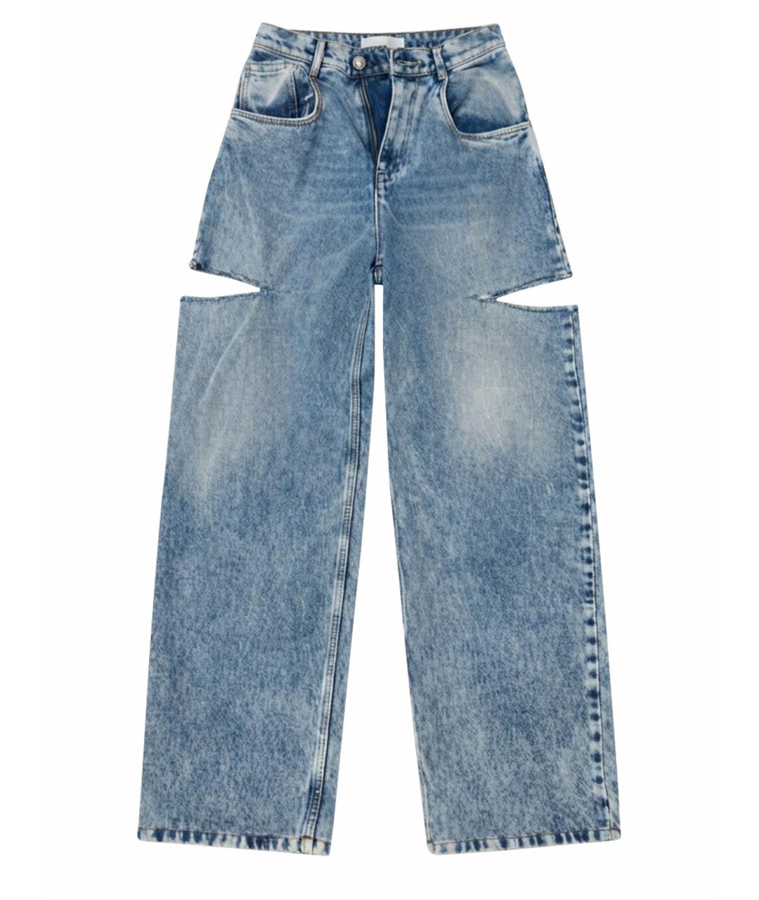 MAISON MARGIELA Голубые хлопковые прямые джинсы, фото 1