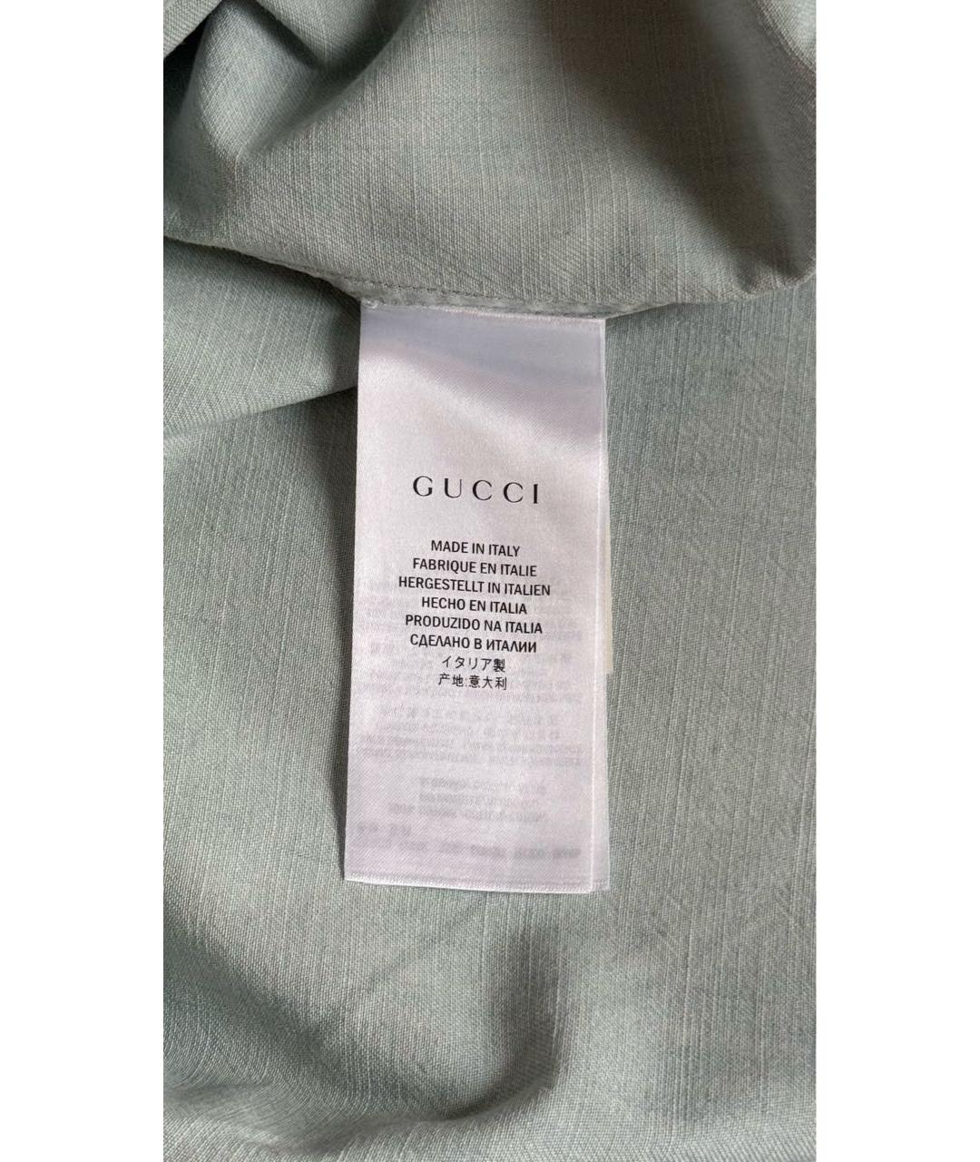 GUCCI Голубая хлопковая рубашка, фото 6