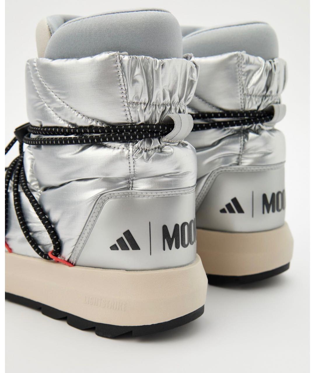 ADIDAS Серебряные текстильные ботинки, фото 2