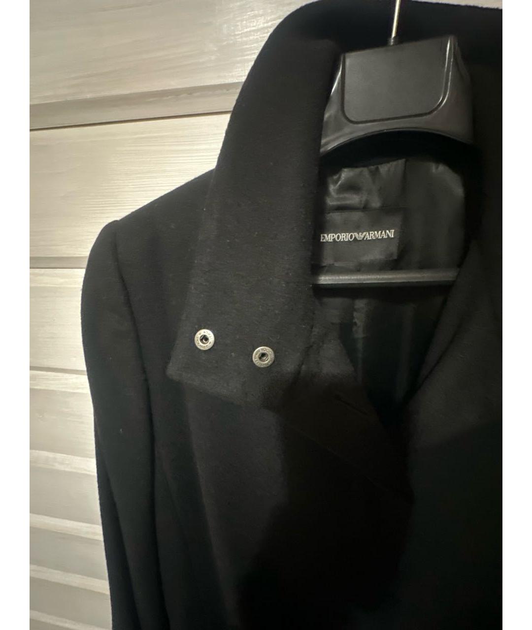 EMPORIO ARMANI Черное кашемировое пальто, фото 4