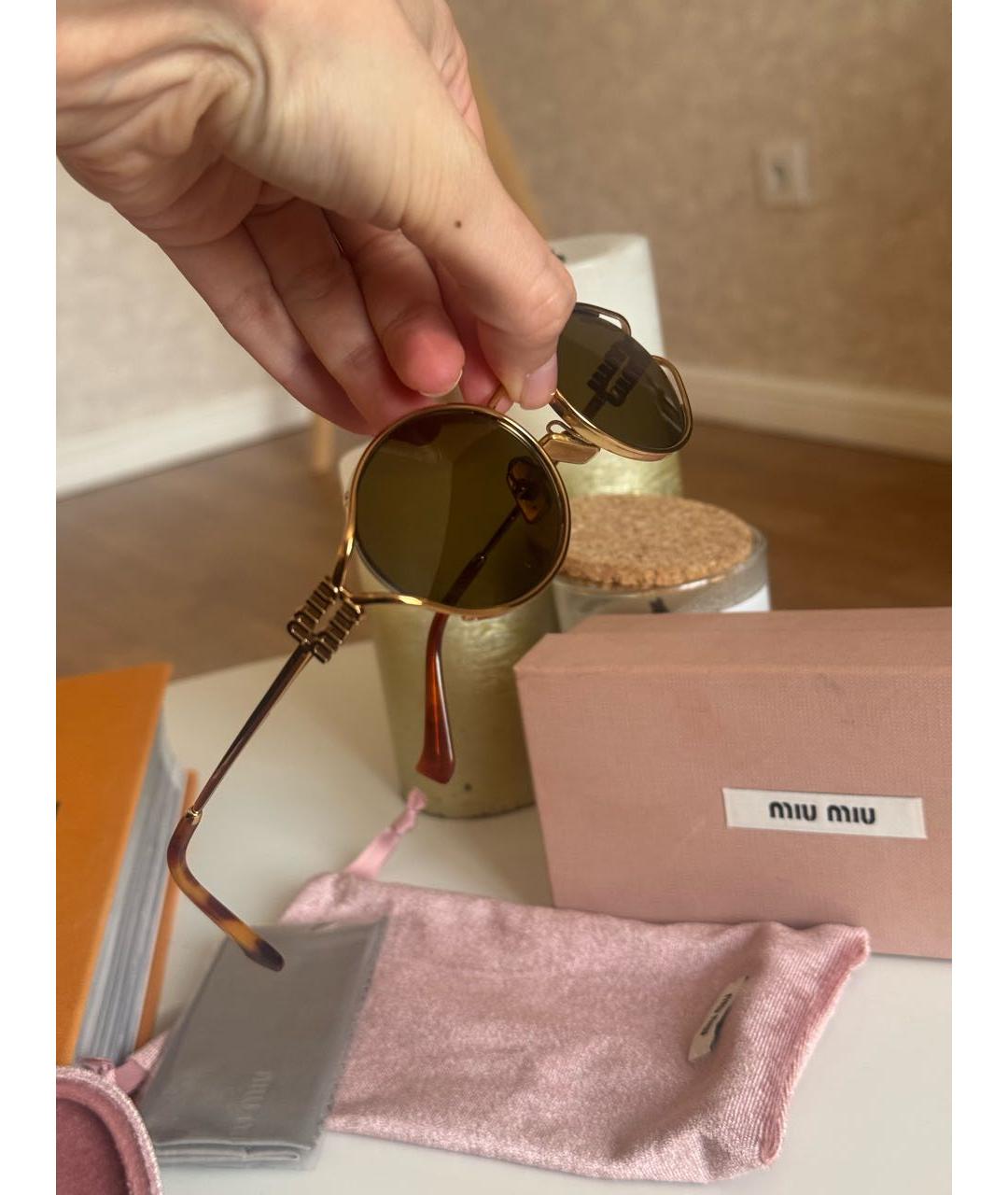 MIU MIU Коричневые солнцезащитные очки, фото 2